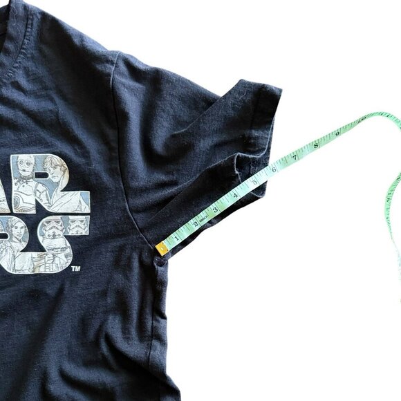 Retro Star Wars T Shirt Mens Medium Black Short Sleeve White Graphic Print - Picture 6 of 6